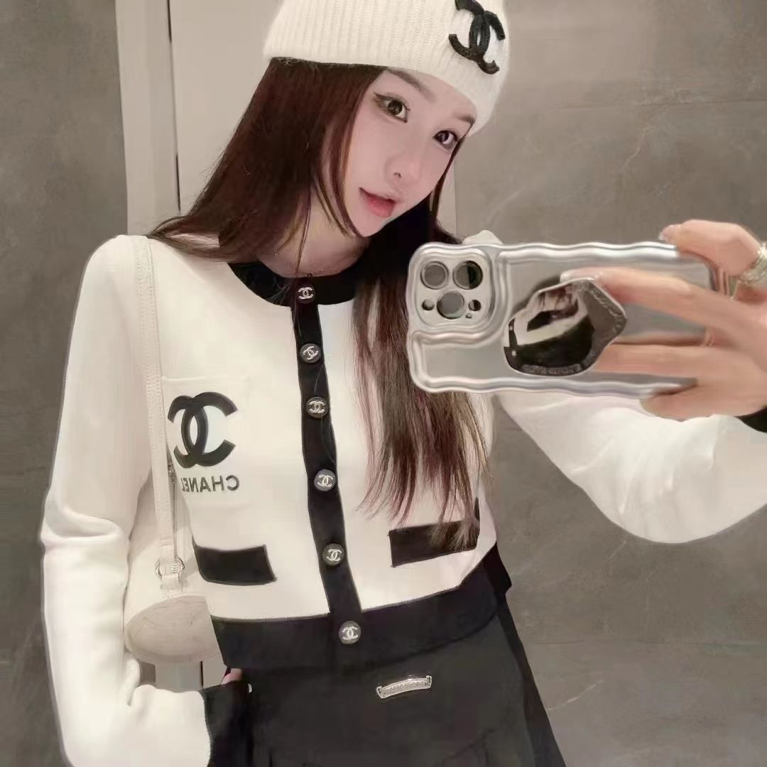 『S-L』秋冬の新作コントラストカラーニット長袖カーディガンセーター