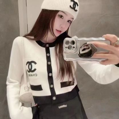 『S-L』秋冬の新作コントラストカラーニット長袖カーディガンセーター