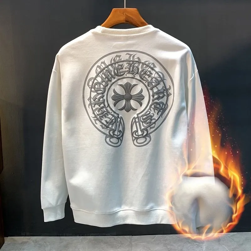 【M-4XL】ファッションブランドのスウェットシャツ秋冬新作プラスベルベット厚手カジュアルラウンドネックルーズジャケット