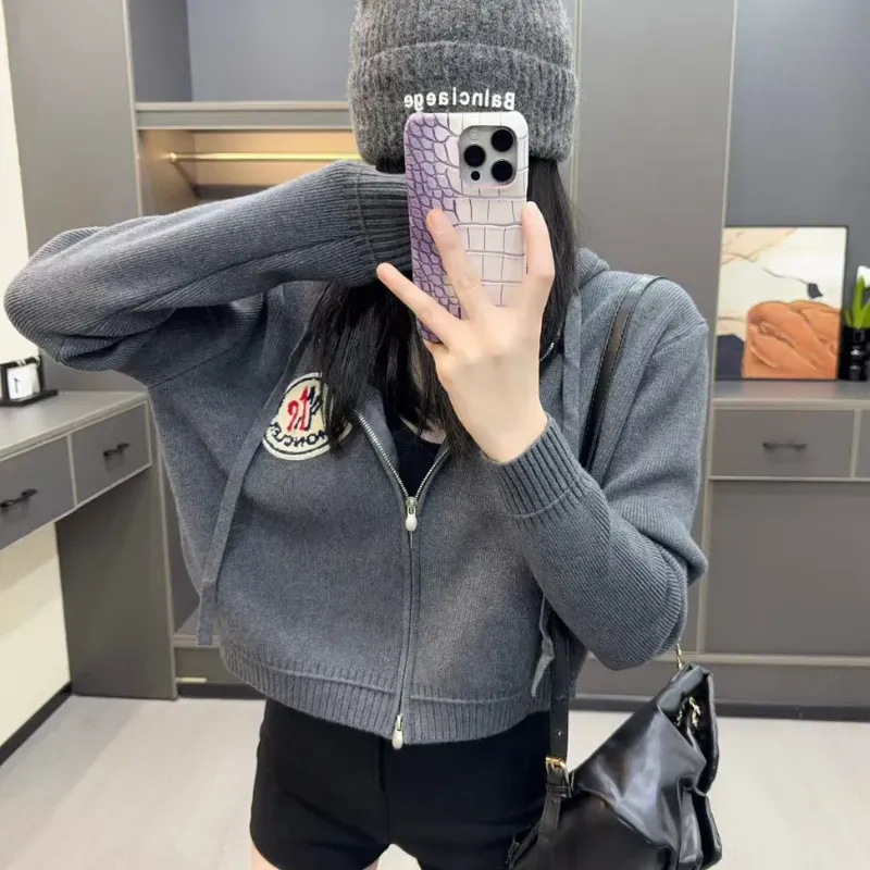 『S-L』秋冬新作 ジッパー付きニット 厚手カーディガンジャケット レディース