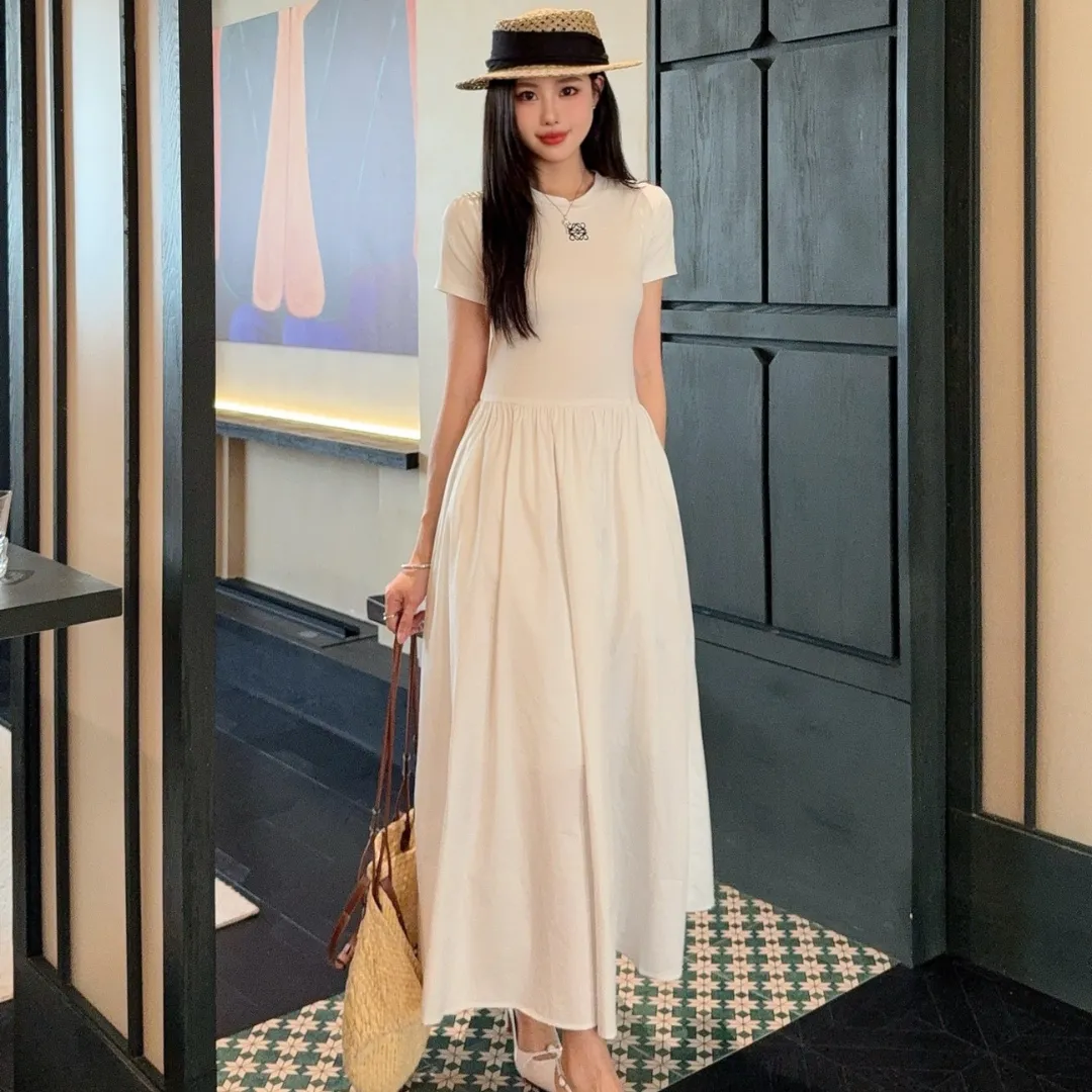 『 S-L』大注目 大活躍 女子マスト フェミニン シンプル キレカジ ポケット付き ワンピース