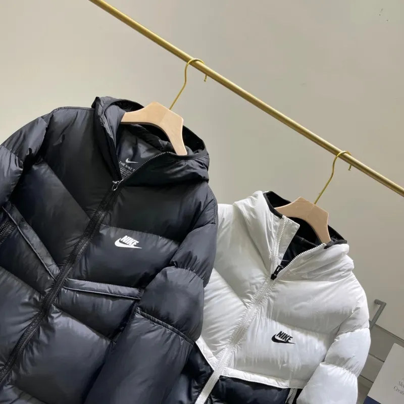 『M-2XL』好感度100％ 質感のいい ファッション 配色 ふわふわ フード付き ジッパー 冬 ダウンアウター