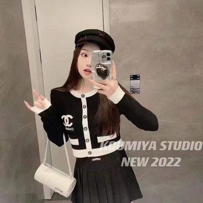 『S-L』秋冬の新作コントラストカラーニット長袖カーディガンセーター