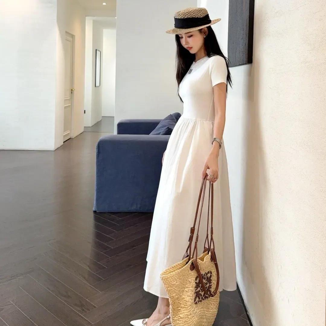 『 S-L』大注目 大活躍 女子マスト フェミニン シンプル キレカジ ポケット付き ワンピース