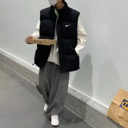 新しいユニセックススポーツベストコットンジャケット多用途暖かいカジュアルスタンドカラーベスト