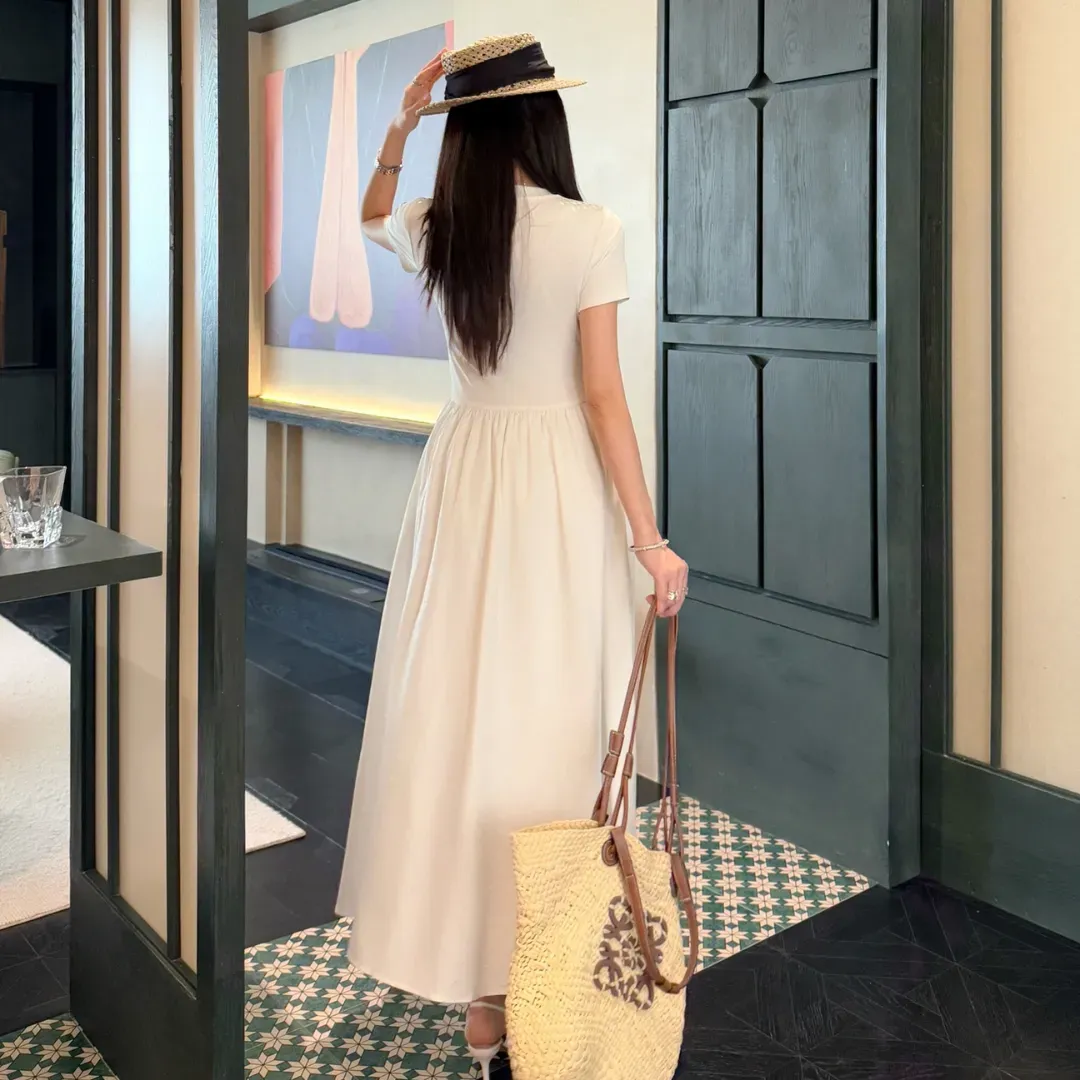 『 S-L』大注目 大活躍 女子マスト フェミニン シンプル キレカジ ポケット付き ワンピース