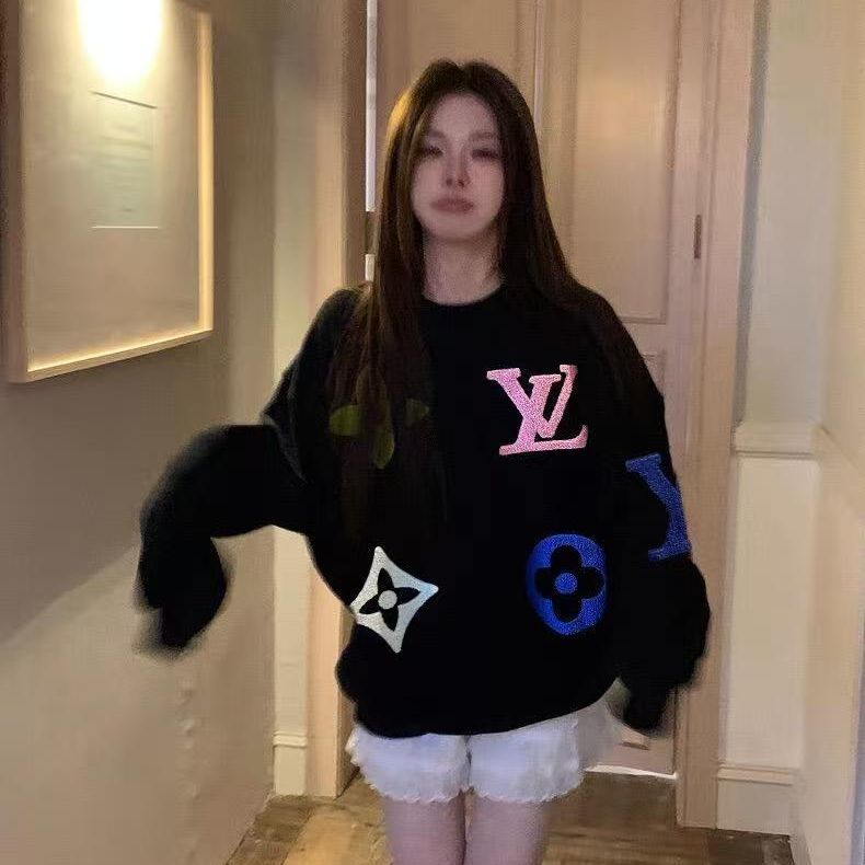 『S-3XL』ホットな新しいタオル刺繍フック花文字秋と冬のスウェットシャツの女性のゆったりとしたカジュアルな気質の長袖