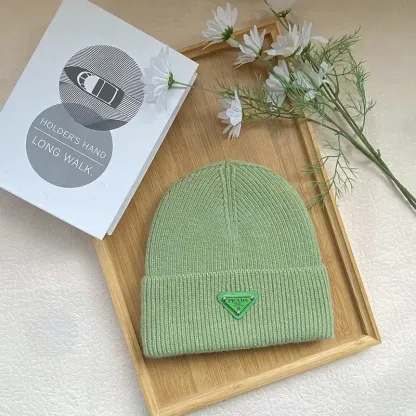 冬用ニットラビットファーファッショナブルな秋冬用厚手暖かいウール帽子