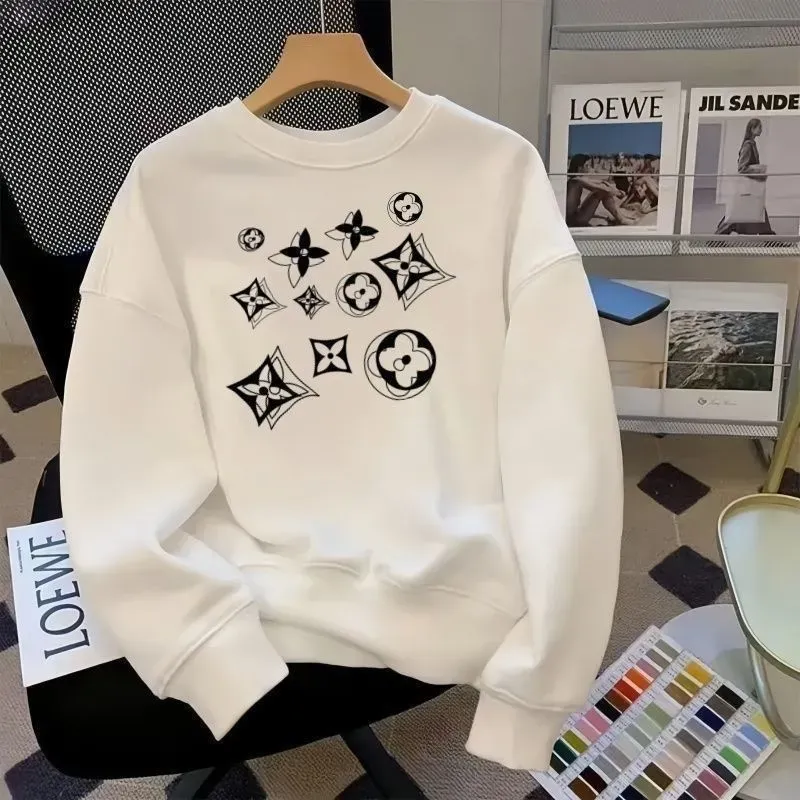 『S-5XL』カップルスウェットシャツメンズプリントルーズ春と秋のトレンドファッショントップス