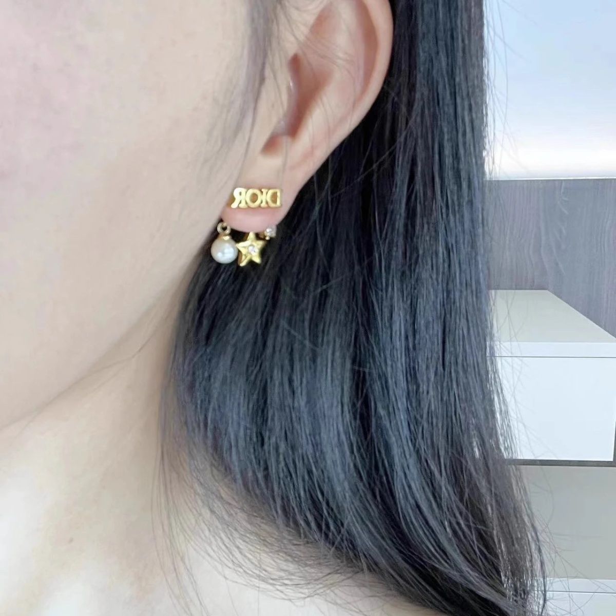 タッセルスタースタッドイヤリング、マザーオブパールイヤリング、ハイエンドベストセラーイヤリング