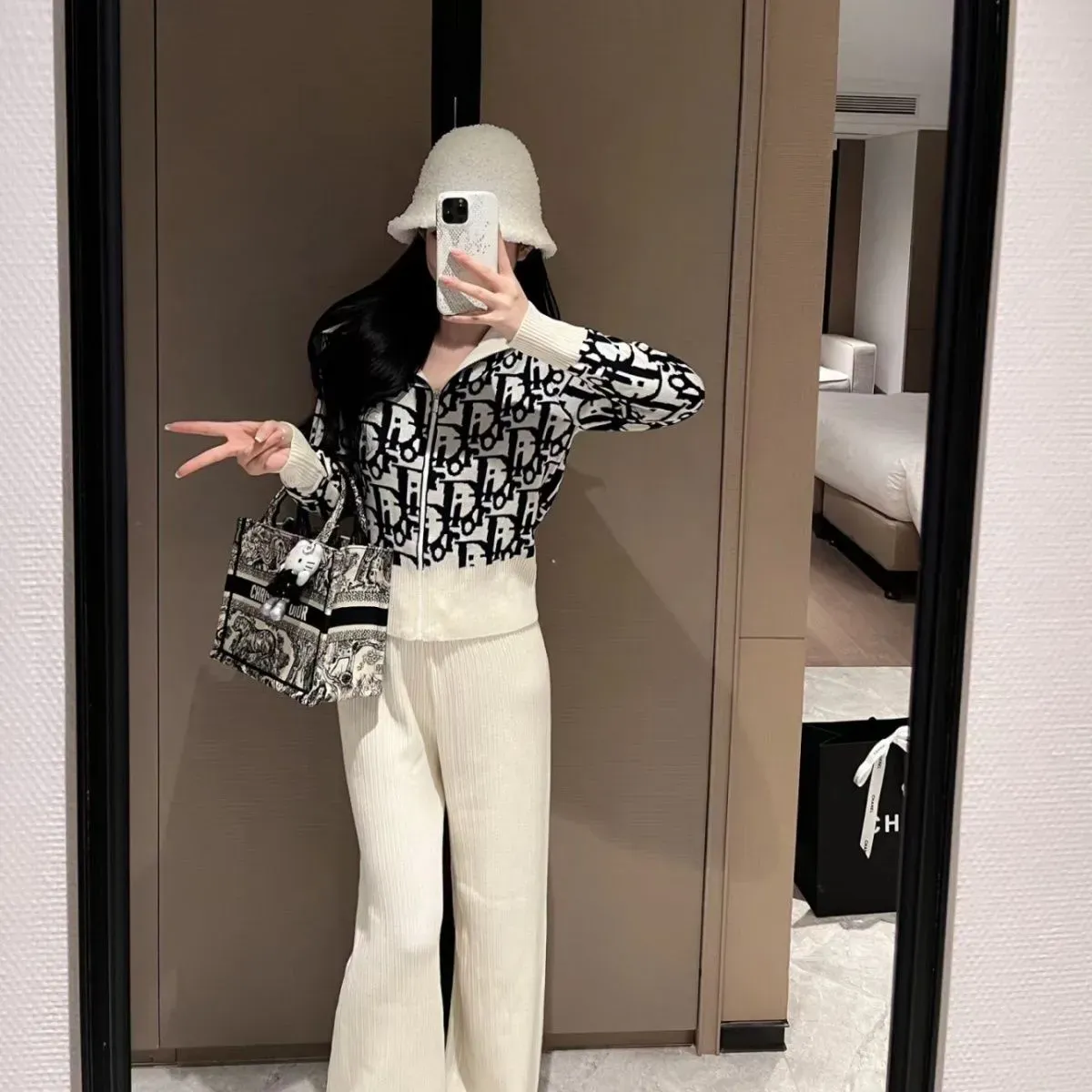 『S-XL』高級感のある トレンド 単品注文可 人気 長袖 ニット トップス ハイウエスト ワイドパンツ