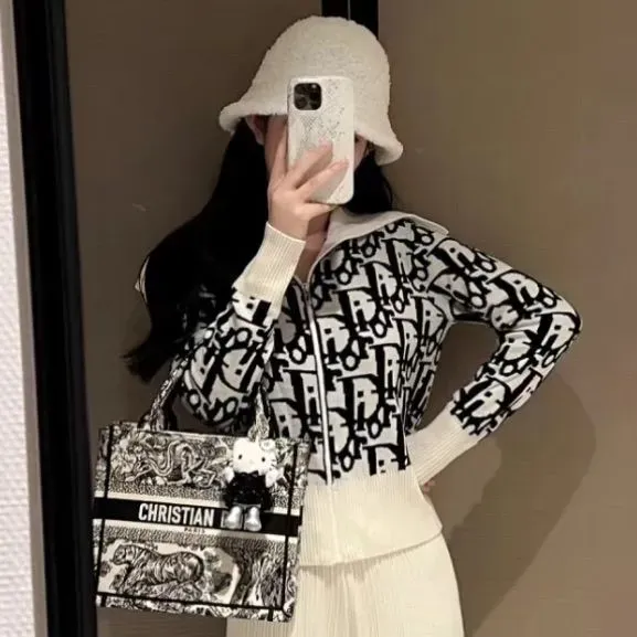 『S-XL』高級感のある トレンド 単品注文可 人気 長袖 ニット トップス ハイウエスト ワイドパンツ