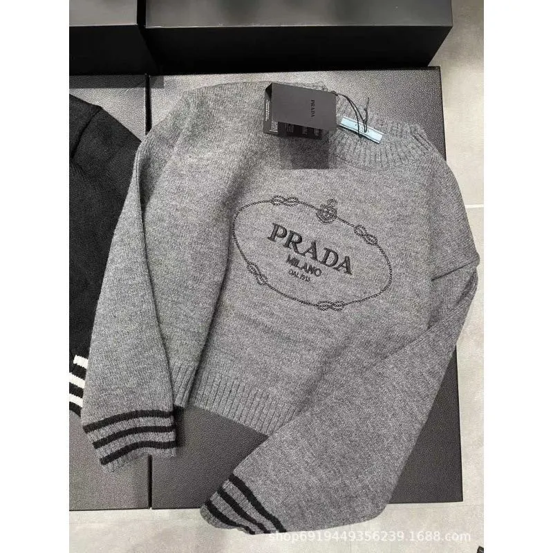 『S-XL』通気性良い アルファベット 刺繍 ラウンドネック 合わせやすい カジュアル ニットセーター