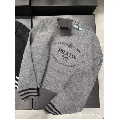 『S-XL』通気性良い アルファベット 刺繍 ラウンドネック 合わせやすい カジュアル ニットセーター