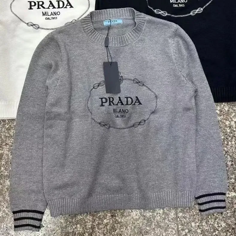 『S-XL』通気性良い アルファベット 刺繍 ラウンドネック 合わせやすい カジュアル ニットセーター