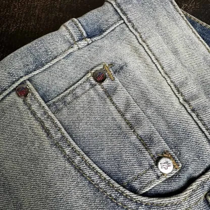 『S-2XL』クラシック 春夏 ウォッシュ メンズ スリム ストレート ジーンズ