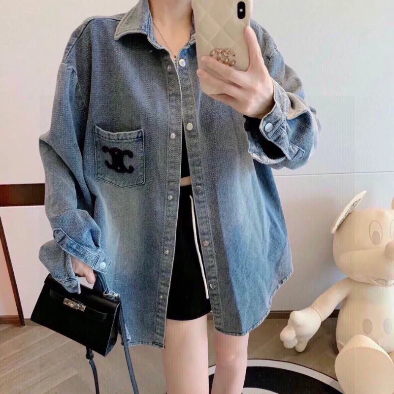 『S-L』超人気商品 美人度アップ 組み合わせやすい フェミニン ボタン デニム アウター