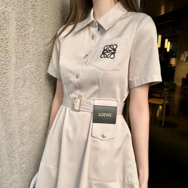 『S-L』圧倒的セクシー 絶対欲しい ファッション 刺繍 折り襟 ワンピース