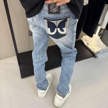 高級刺繍入りトレンドブランドパンツジーンズメンズ新作カジュアルパンツ