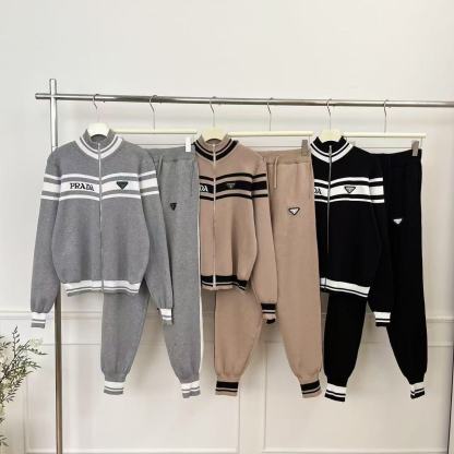 『S-2XL』高級ジッパーカーディガンニットジャカードトップスレディースカジュアルレターレッグパンツツーピースセット