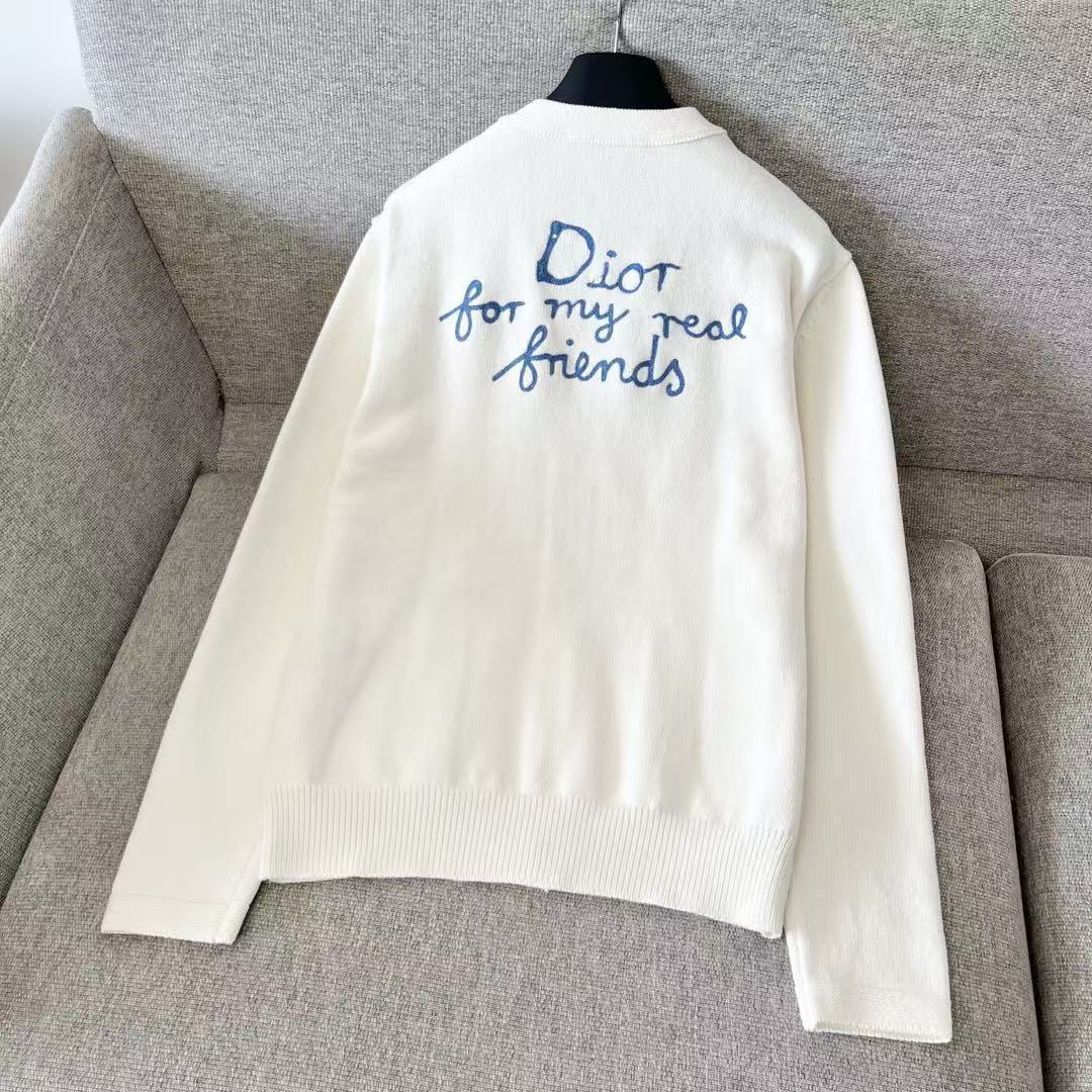 女性のためのファッショナブルなカーディガン、文字刺繍カーディガン、ゆったりとした万能な長袖ニットセータージャケット