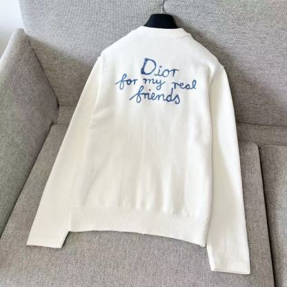 女性のためのファッショナブルなカーディガン、文字刺繍カーディガン、ゆったりとした万能な長袖ニットセータージャケット