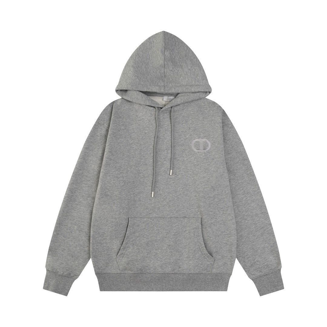 新作人気の刺繍入り秋冬フード付きスウェットシャツ、裏起毛、ユニセックスのゆったりカジュアルトップス。