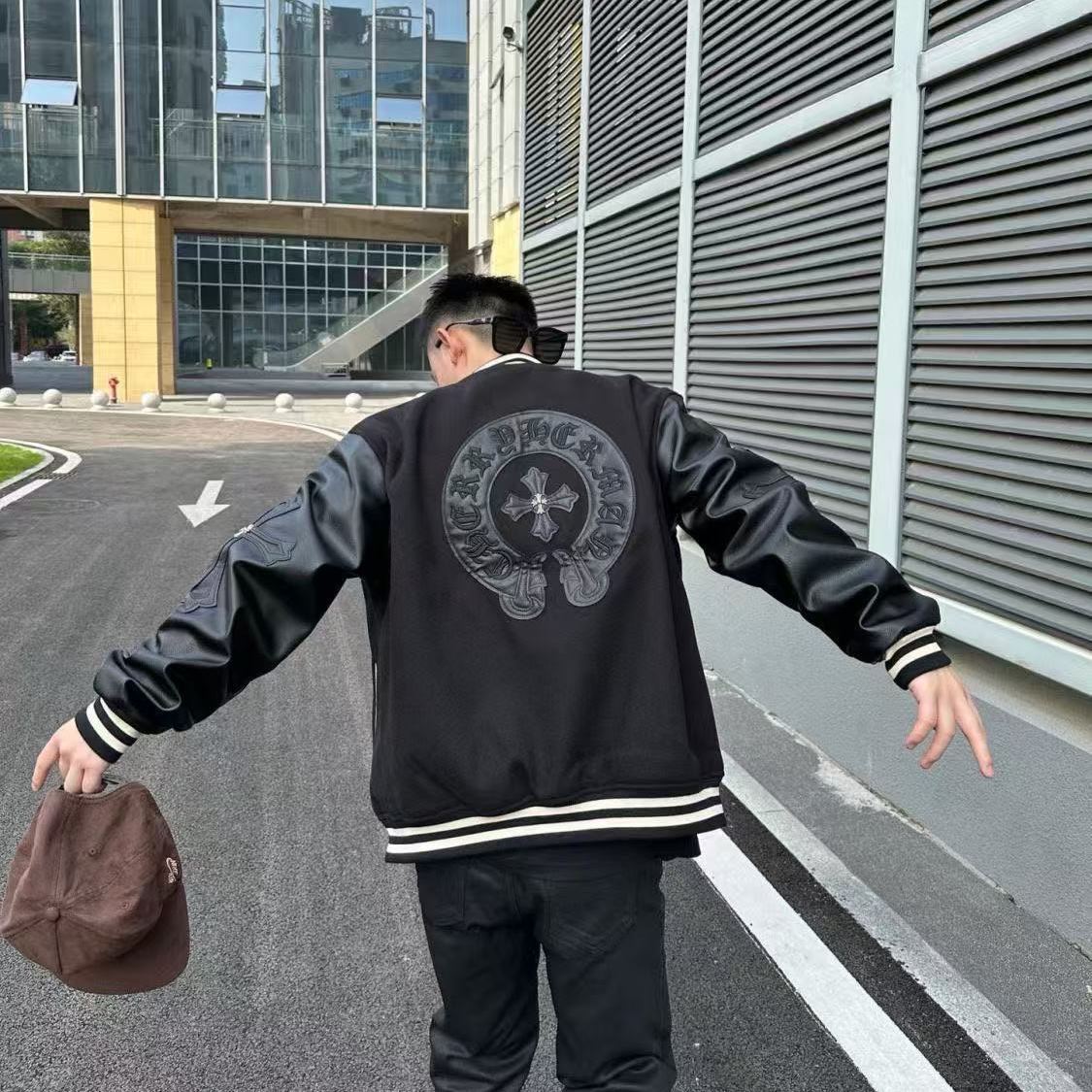 ファッショナブルな新しいレトロな刺繍のトレンドブランドのゆったりとした野球ジャケット