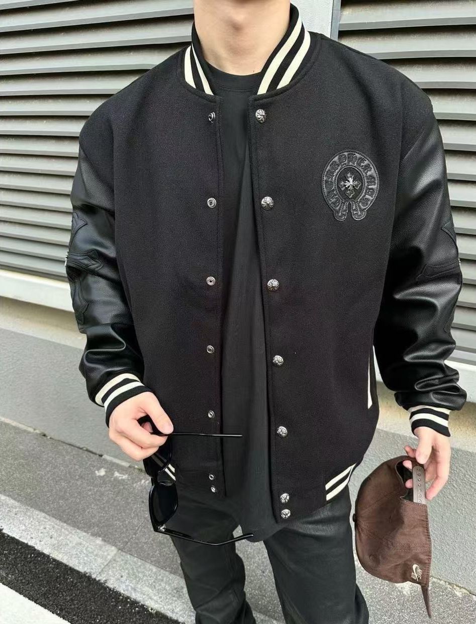 ファッショナブルな新しいレトロな刺繍のトレンドブランドのゆったりとした野球ジャケット