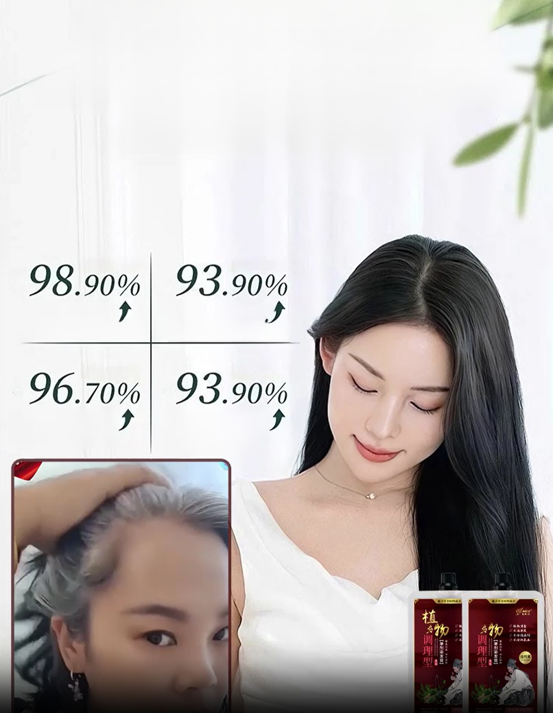 Plant-Based Natural Single-Dose Hair Dye