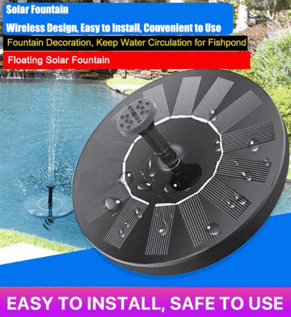 Solar-powered floating fountain☀️Solar powered, no electricity required