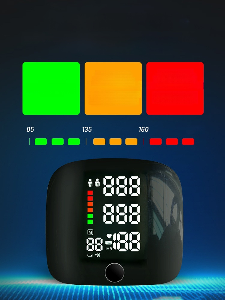 Large Screen Digital Wrist Blood Pressure Meter with Voice Prompt