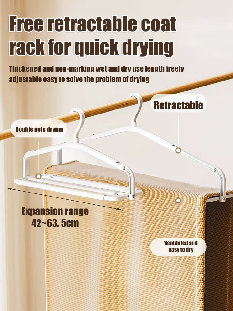 Windproof Non-slip Foldable Telescopic Clothes Hanger