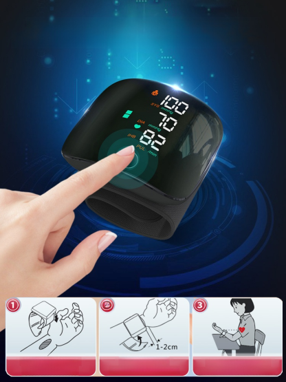 Large Screen Digital Wrist Blood Pressure Meter with Voice Prompt