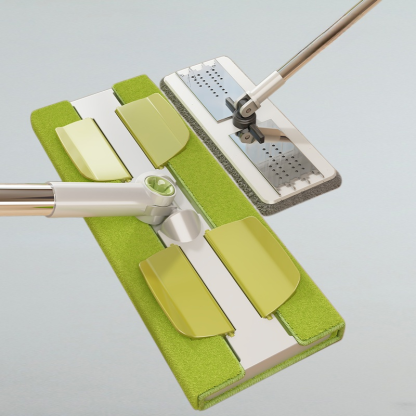 Wet and dry cloth flat mop