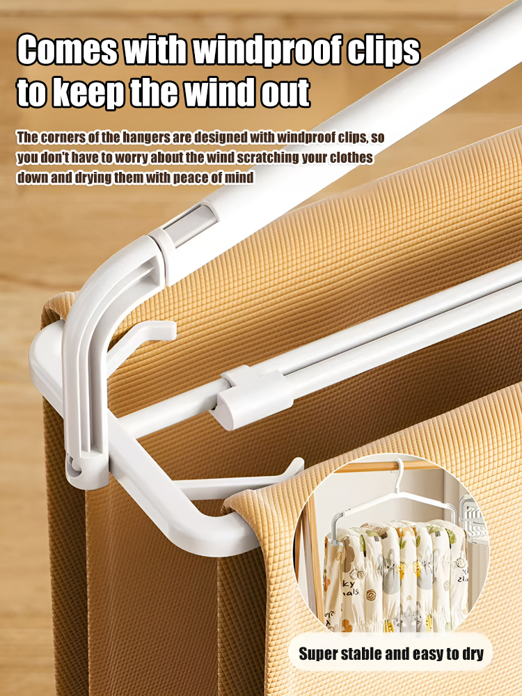 Windproof Non-slip Foldable Telescopic Clothes Hanger