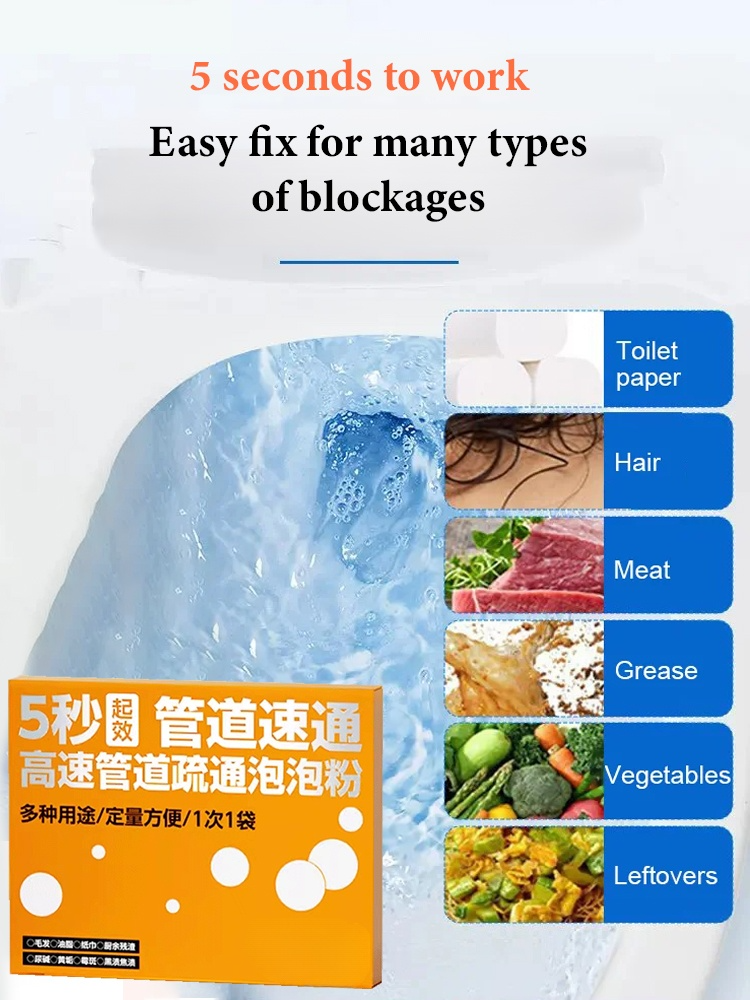 【Non-Damaging to Pipes】Powerful Anti-Clog Drain Cleaner Powder
