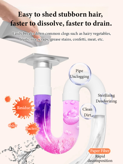 【Non-Damaging to Pipes】Powerful Anti-Clog Drain Cleaner Powder