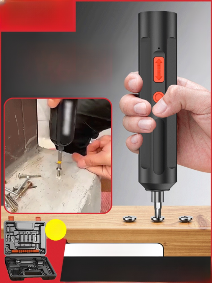 居家DIY必備神器，升級強勁扭力！萬能電動螺絲刀套組，從家具到3C，輕鬆維修不求人，一把抵多把！無論是組裝家具、修理電器，還是興趣創作，這套萬能工具都能讓您工作效率倍增，享受DIY樂趣。