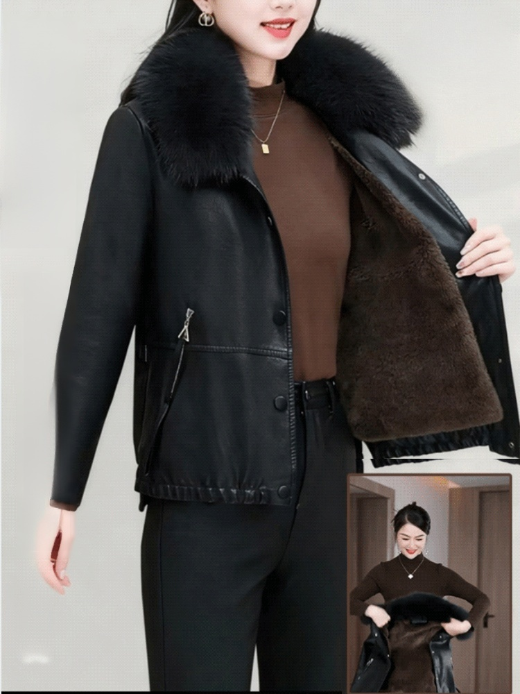 寒流來襲不再怕冷。加絨加厚皮衣具備強效防風與內層蓄熱功能，一件抵多件，俐落挺版設計適合機車通勤與休閒場合。