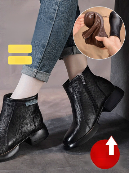 清倉處理一批低價保暖羊毛靴！ 頭層牛皮，厚實羊毛內裡，蓬鬆保暖 增高顯瘦/足弓支撐/軟底舒適，每天行走不累腳！