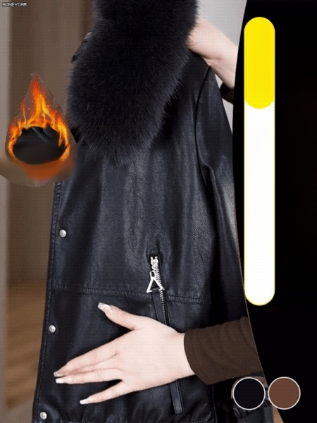 寒流來襲不再怕冷。加絨加厚皮衣具備強效防風與內層蓄熱功能，一件抵多件，俐落挺版設計適合機車通勤與休閒場合。