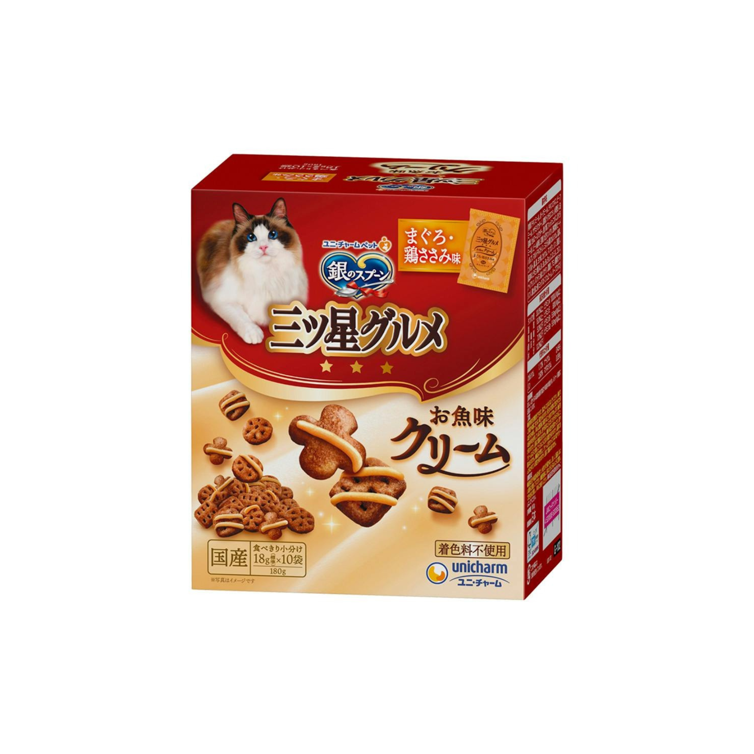 unicharm-*【吞拿魚+雞肉】三星銀匙美食貓貓脆餅180g(4520699630952)[平行進口]