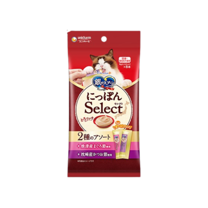 unicharm-*【金槍魚+鰹魚】銀匙三星混合肉泥條(6g*8包)(4520699635674) [平行進口]