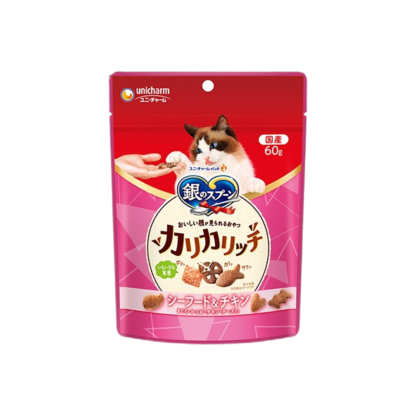 unicharm-*銀匙 - 貓咪脆餅60g(雞肉&海鮮味)(4520699660324)[平行進口]