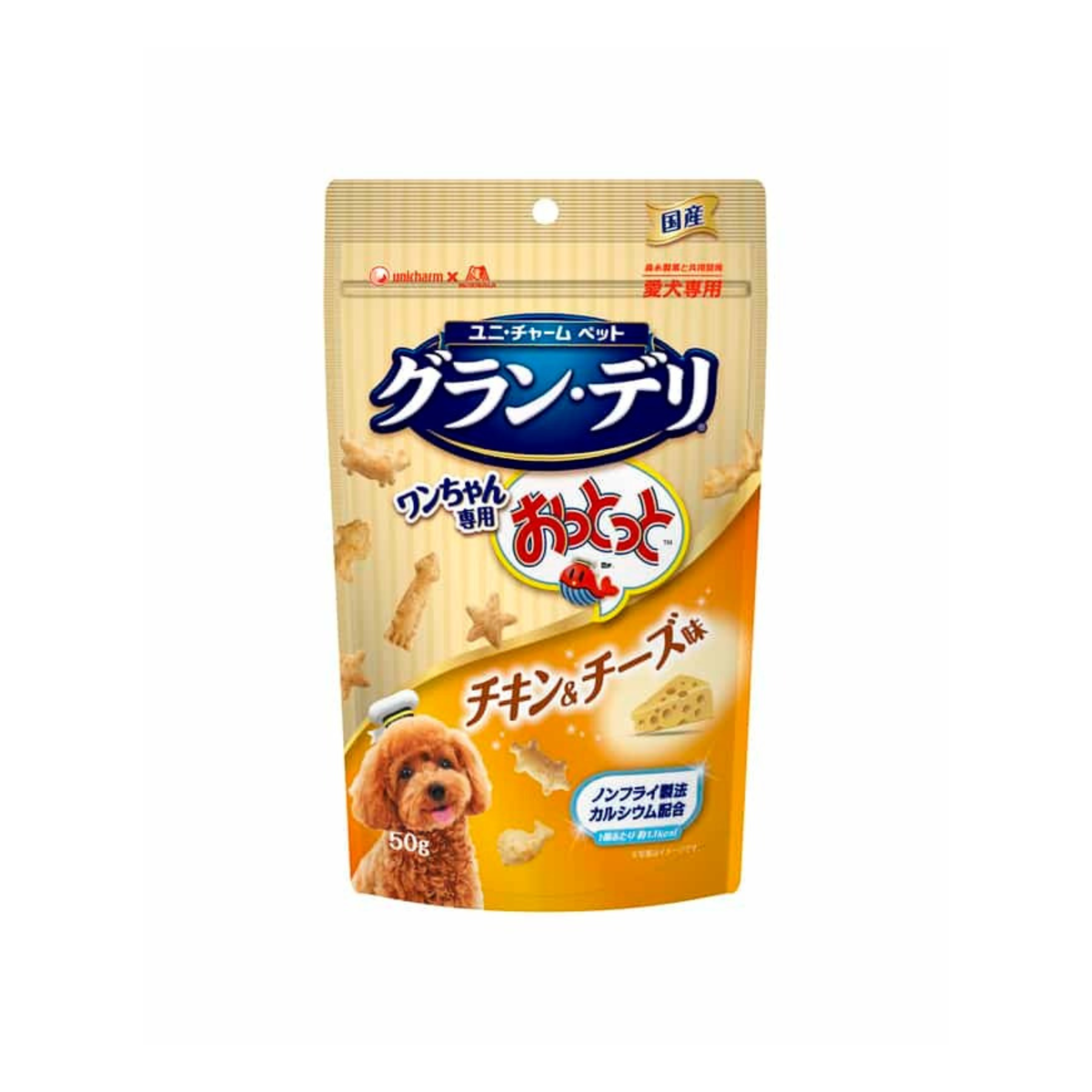unicharm-*狗狗魚仔餅 - 雞肉芝士味 50g(4520699683514)[平行進口]
