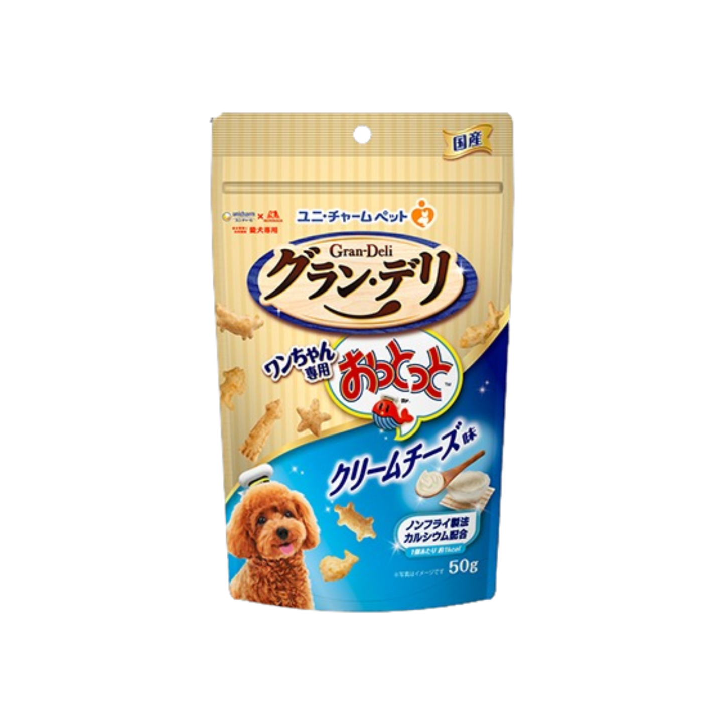 unicharm-* 狗狗魚仔餅 - 奶油芝士味 50g(4520699684184)[平行進口]