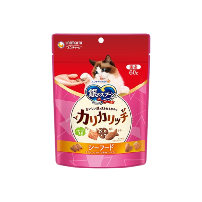 unicharm-*銀匙 - 貓咪脆餅60g【海鮮配各種風味魚】(4520699694404)[平行進口]