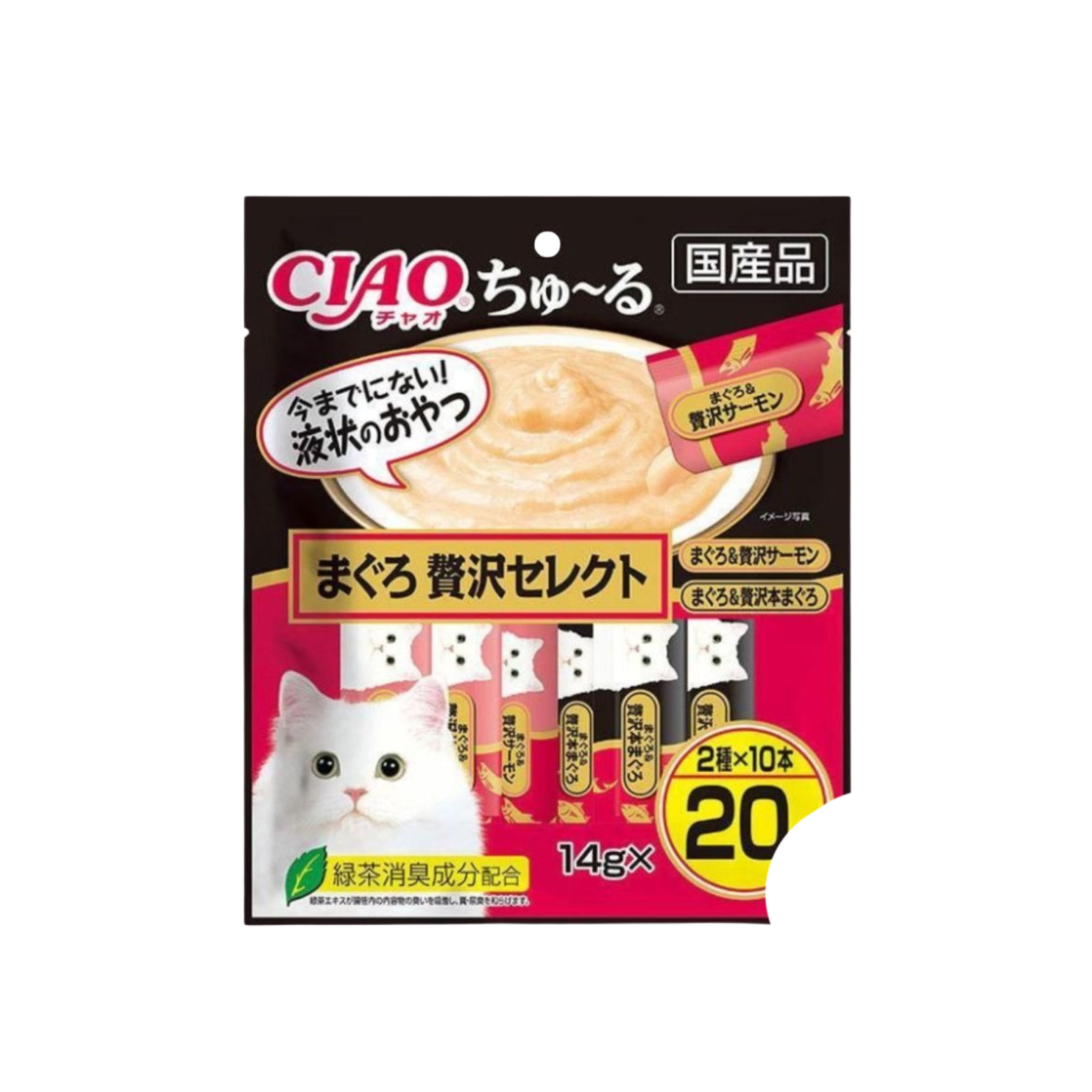CIAO-*(20條)鮪魚片海鮮混合風味豪華精選貓條 14g(4901133719011) [平行進口]