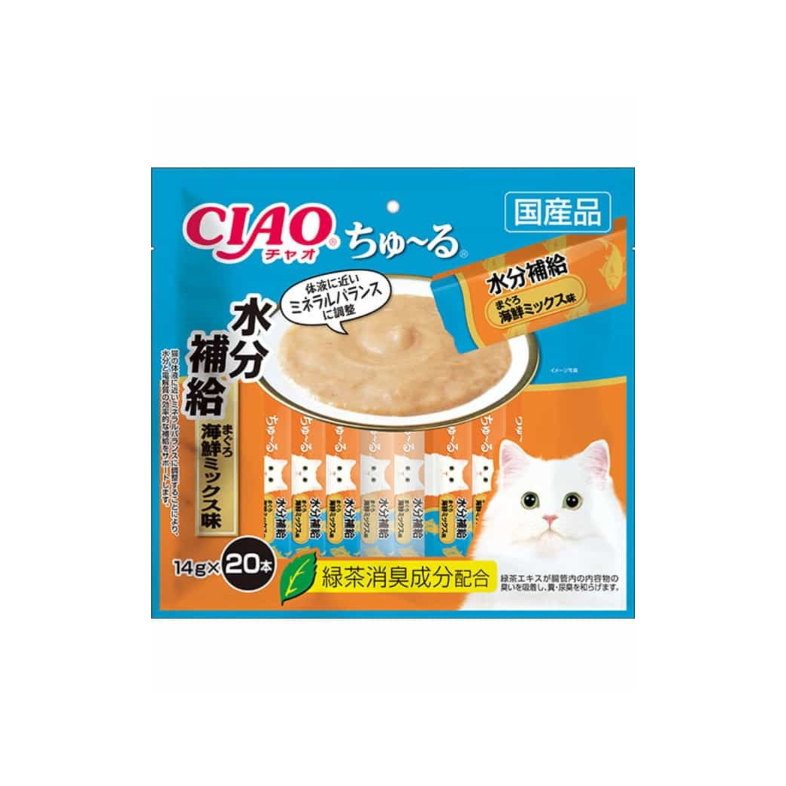 CIAO-*(20條)鮪魚片海鮮混合風味精選貓條 14g(4901133719424) [平行進口]